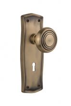 Nostalgic Warehouse 706080 - Nostalgic Warehouse Prairie Plate with Keyhole Passage Deco Door Knob in Antique Brass