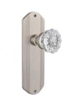 Nostalgic Warehouse 706106 - Nostalgic Warehouse Deco Plate Single Dummy Crystal Glass Door Knob in Satin Nickel