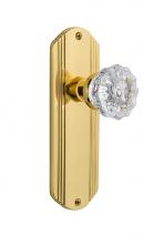 Nostalgic Warehouse 706119 - Nostalgic Warehouse Deco Plate Double Dummy Crystal Glass Door Knob in Unlacquered Brass