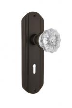 Nostalgic Warehouse 706122 - Nostalgic Warehouse Deco Plate with Keyhole Double Dummy Crystal Glass Door Knob in Oil-Rubbed Bro