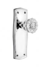 Nostalgic Warehouse 706132 - Nostalgic Warehouse Prairie Plate Single Dummy Crystal Glass Door Knob in Bright Chrome