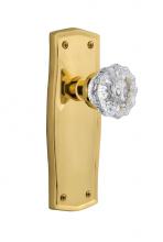 Nostalgic Warehouse 706134 - Nostalgic Warehouse Prairie Plate Single Dummy Crystal Glass Door Knob in Polished Brass