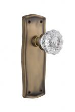 Nostalgic Warehouse 706139 - Nostalgic Warehouse Prairie Plate Double Dummy Crystal Glass Door Knob in Antique Brass