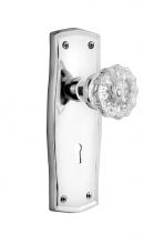 Nostalgic Warehouse 706148 - Nostalgic Warehouse Prairie Plate Interior Mortise Crystal Glass Door Knob in Bright Chrome