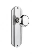 Nostalgic Warehouse 706152 - Nostalgic Warehouse Deco Plate Single Dummy New York Door Knob in Bright Chrome