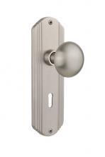 Nostalgic Warehouse 706160 - Nostalgic Warehouse Deco Plate with Keyhole Single Dummy New York Door Knob in Satin Nickel