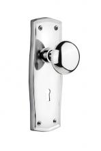 Nostalgic Warehouse 706186 - Nostalgic Warehouse Prairie Plate with Keyhole Single Dummy New York Door Knob in Bright Chrome