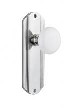 Nostalgic Warehouse 706213 - Nostalgic Warehouse Deco Plate Double Dummy White Porcelain Door Knob in Bright Chrome