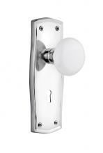 Nostalgic Warehouse 706235 - Nostalgic Warehouse Prairie Plate with Keyhole Single Dummy White Porcelain Door Knob in Bright Ch