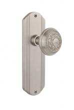 Nostalgic Warehouse 706252 - Nostalgic Warehouse Deco Plate Single Dummy Egg & Dart Door Knob in Satin Nickel