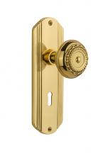Nostalgic Warehouse 706378 - Nostalgic Warehouse Deco Plate with Keyhole Single Dummy Meadows Door Knob in Unlacquered Brass