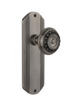 Nostalgic Warehouse 706380 - Nostalgic Warehouse Deco Plate Double Dummy Meadows Door Knob in Antique Pewter