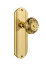 Nostalgic Warehouse 706382 - Nostalgic Warehouse Deco Plate Double Dummy Meadows Door Knob in Polished Brass