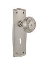 Nostalgic Warehouse 706407 - Nostalgic Warehouse Prairie Plate with Keyhole Single Dummy Meadows Door Knob in Satin Nickel