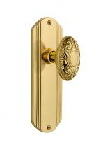 Nostalgic Warehouse 706442 - Nostalgic Warehouse Deco Plate Double Dummy Victorian Door Knob in Polished Brass