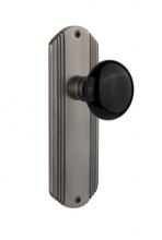 Nostalgic Warehouse 706549 - Nostalgic Warehouse Deco Plate Double Dummy Black Porcelain Door Knob in Antique Pewter