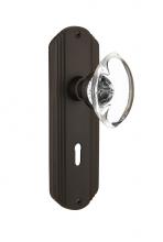 Nostalgic Warehouse 706643 - Nostalgic Warehouse Deco Plate with Keyhole Single Dummy Oval Clear Crystal Glass Door Knob in Oil