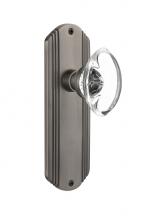 Nostalgic Warehouse 706647 - Nostalgic Warehouse Deco Plate Double Dummy Oval Clear Crystal Glass Door Knob in Antique Pewter