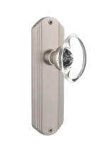 Nostalgic Warehouse 706651 - Nostalgic Warehouse Deco Plate Double Dummy Oval Clear Crystal Glass Door Knob in Satin Nickel