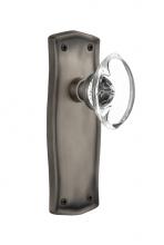 Nostalgic Warehouse 706673 - Nostalgic Warehouse Prairie Plate Double Dummy Oval Clear Crystal Glass Door Knob in Antique Pewte