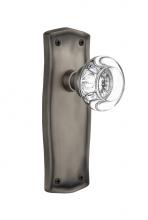 Nostalgic Warehouse 706801 - Nostalgic Warehouse Prairie Plate Single Dummy Round Clear Crystal Glass Door Knob in Antique Pewt