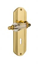 Nostalgic Warehouse 706948 - Nostalgic Warehouse Deco Plate with Keyhole Double Dummy Parlor Lever in Unlacquered Brass