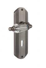 Nostalgic Warehouse 706950 - Nostalgic Warehouse Deco Plate Interior Mortise Parlor Lever in Antique Pewter