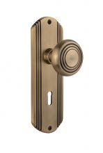 Nostalgic Warehouse 707002 - Nostalgic Warehouse Deco Plate Interior Mortise Deco Door Knob in Antique Brass