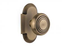 Nostalgic Warehouse 707079 - Nostalgic Warehouse Cottage Plate Passage Deco Door Knob in Antique Brass