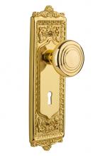 Nostalgic Warehouse 707138 - Nostalgic Warehouse Egg & Dart Plate with Keyhole Double Dummy Deco Door Knob in Unlacquered B
