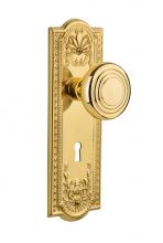 Nostalgic Warehouse 707210 - Nostalgic Warehouse Meadows Plate Interior Mortise Deco Door Knob in Unlacquered Brass