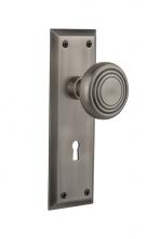 Nostalgic Warehouse 707268 - Nostalgic Warehouse New York Plate Interior Mortise Deco Door Knob in Antique Pewter