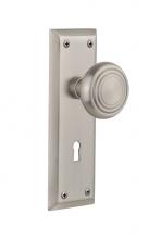 Nostalgic Warehouse 707272 - Nostalgic Warehouse New York Plate Interior Mortise Deco Door Knob in Satin Nickel