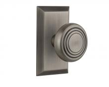 Nostalgic Warehouse 707310 - Nostalgic Warehouse Studio Plate Passage Deco Door Knob in Antique Pewter