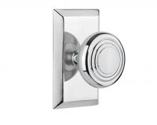 Nostalgic Warehouse 707311 - Nostalgic Warehouse Studio Plate Passage Deco Door Knob in Bright Chrome