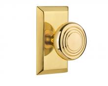 Nostalgic Warehouse 707313 - Nostalgic Warehouse Studio Plate Passage Deco Door Knob in Polished Brass