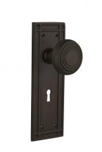 Nostalgic Warehouse 707421 - Nostalgic Warehouse Mission Plate Interior Mortise Deco Door Knob in Oil-Rubbed Bronze