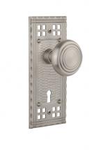 Nostalgic Warehouse 707438 - Nostalgic Warehouse Craftsman Plate with Keyhole Single Dummy Deco Door Knob in Satin Nickel