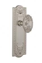 Nostalgic Warehouse 707511 - Nostalgic Warehouse Meadows Plate Double Dummy Victorian Door Knob in Satin Nickel