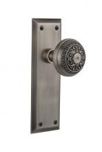Nostalgic Warehouse 707514 - Nostalgic Warehouse New York Plate Double Dummy Egg & Dart Door Knob in Antique Pewter