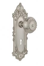 Nostalgic Warehouse 707607 - Nostalgic Warehouse Victorian Plate with Keyhole Double Dummy Meadows Door Knob in Satin Nickel