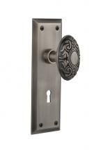 Nostalgic Warehouse 707736 - Nostalgic Warehouse New York Plate with Keyhole Privacy Victorian Door Knob in Antique Pewter