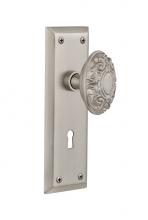 Nostalgic Warehouse 707811 - Nostalgic Warehouse New York Plate Interior Mortise Victorian Door Knob in Satin Nickel