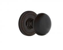 Nostalgic Warehouse 707853 - Nostalgic Warehouse Rope Rosette Passage Black Porcelain Door Knob in Timeless Bronze