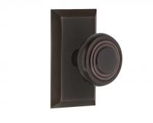 Nostalgic Warehouse 707873 - Nostalgic Warehouse Studio Plate Passage Deco Door Knob in Timeless Bronze