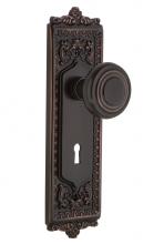 Nostalgic Warehouse 707906 - Nostalgic Warehouse Egg & Dart Plate with Keyhole Passage Deco Door Knob in Timeless Bronze