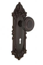 Nostalgic Warehouse 707919 - Nostalgic Warehouse Victorian Plate with Keyhole Passage Deco Door Knob in Timeless Bronze