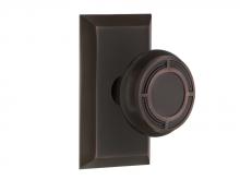 Nostalgic Warehouse 707963 - Nostalgic Warehouse Studio Plate Single Dummy Mission Door Knob in Timeless Bronze