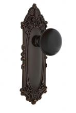 Nostalgic Warehouse 707972 - Nostalgic Warehouse Victorian Plate Single Dummy Black Porcelain Door Knob in Timeless Bronze