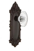 Nostalgic Warehouse 707980 - Nostalgic Warehouse Victorian Plate Single Dummy Oval Fluted Crystal Glass Door Knob in Timeless B